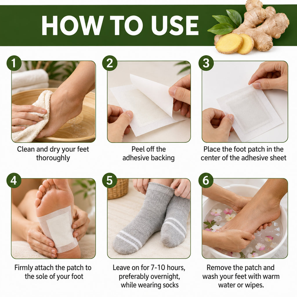 100% Herbal & Gentle Ingredient Detox Foot Pads